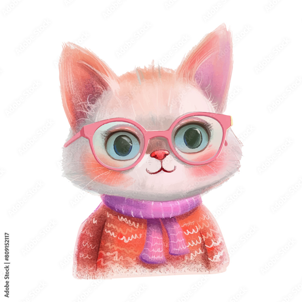 cool cat wearing glasses white background (7) cool cat wearing glasses white background (7)