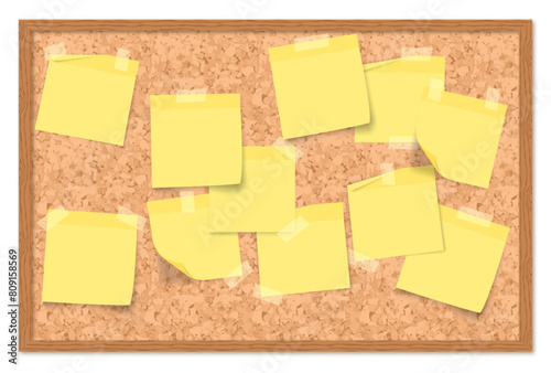 taped post its on coarckboard