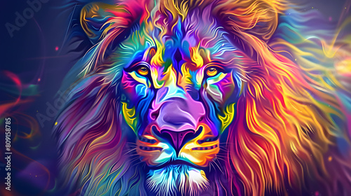 A multi-colored lion © Sarah