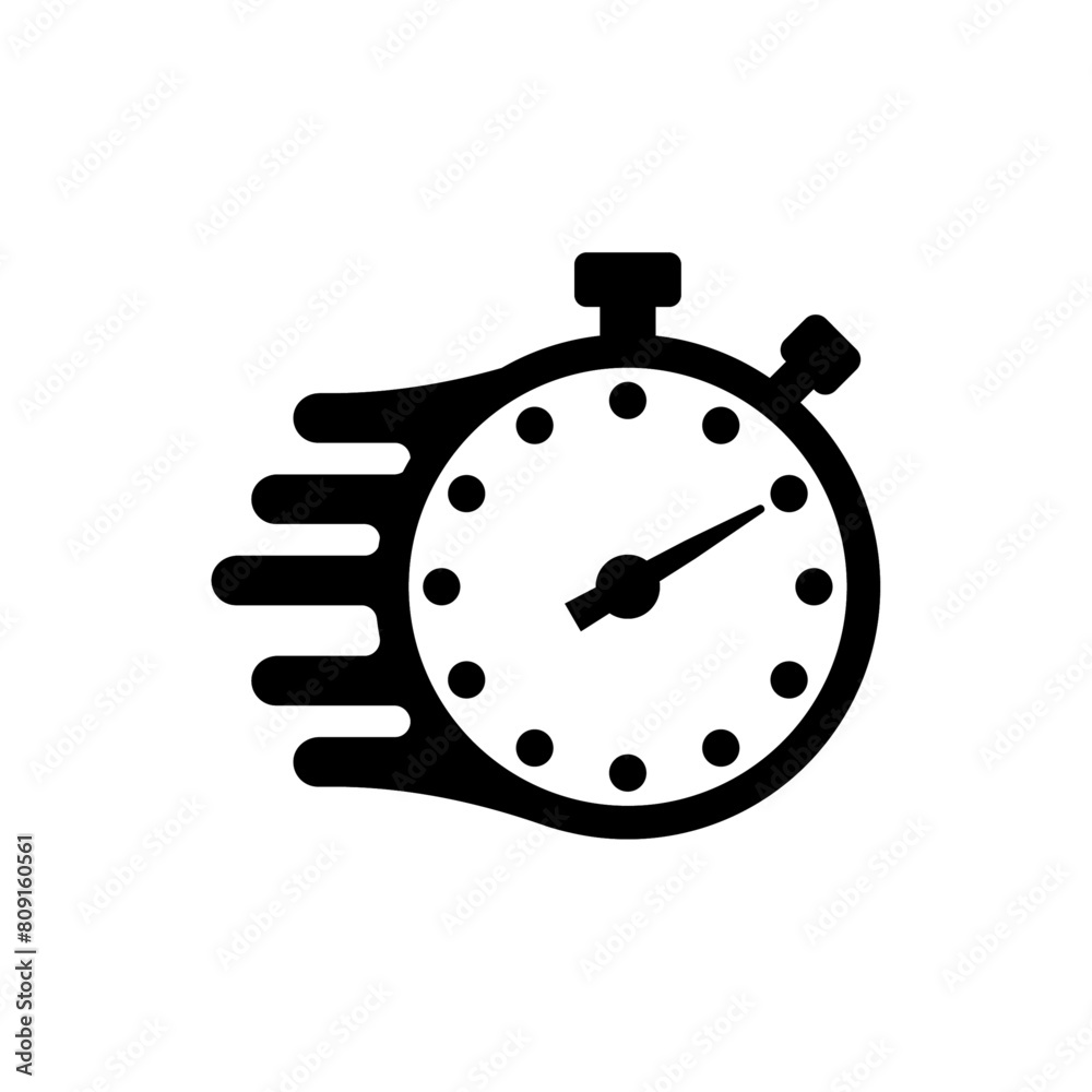 PrintSpeed time icon with speed rush effect is red PrintSpeed time icon with speed rush effect is red