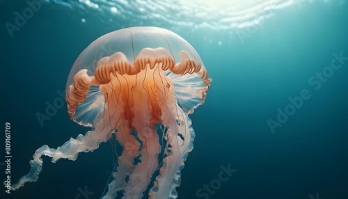 jellyfish in the ocean background create with ai
