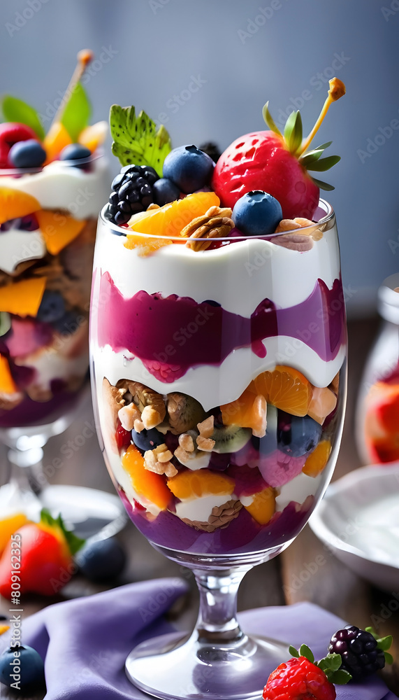 Ice cream with berries and nuts Ice cream with berries and nuts
