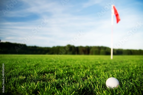 Golf ball grass field