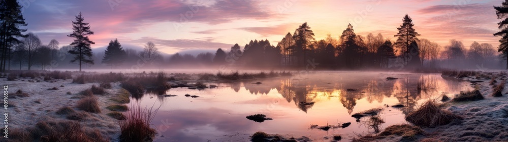 serene lake reflection at sunset in the forest serene lake reflection at sunset in the forest