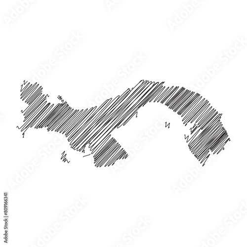 Panama thread map line vector illustration