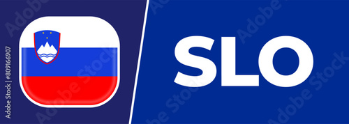 slovenia national flag designed for Europe football championship in 2024 photo