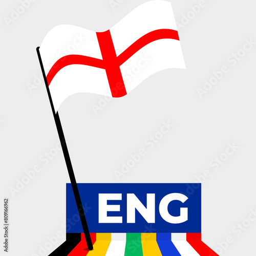 england national flag designed for Europe football championship in 2024