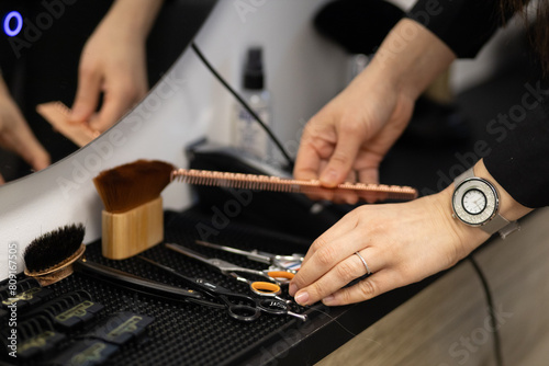barber's tools, scissors, hair clipper, hairdresser's working day