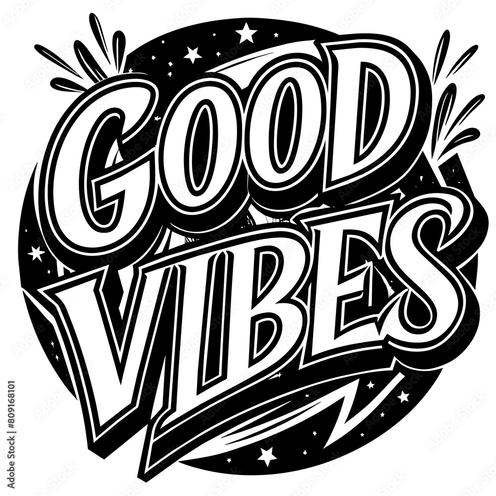 Good vibes typography t shirt design vector illustration Good vibes typography t shirt design vector illustration