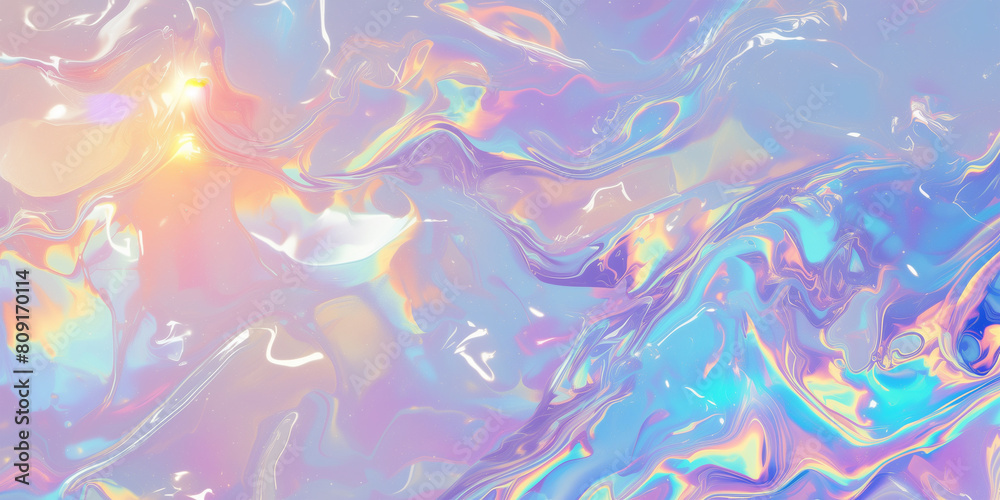 Fototapeta premium Iridescent color marble pattern background with glitter