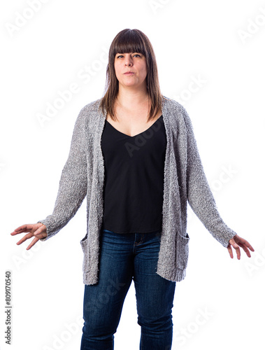 Woman trying to balance