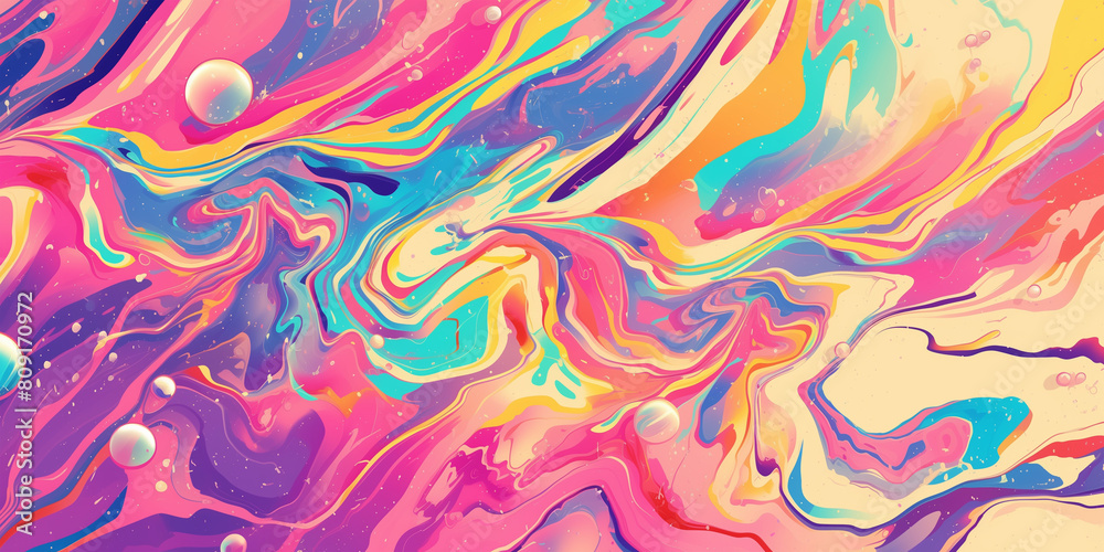 Vivid rainbow marble texture with swirling patterns Vivid rainbow marble texture with swirling patterns
