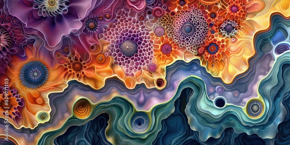 Colorful abstract painting with a lot of intricate details. Colorful abstract painting with a lot of intricate details.