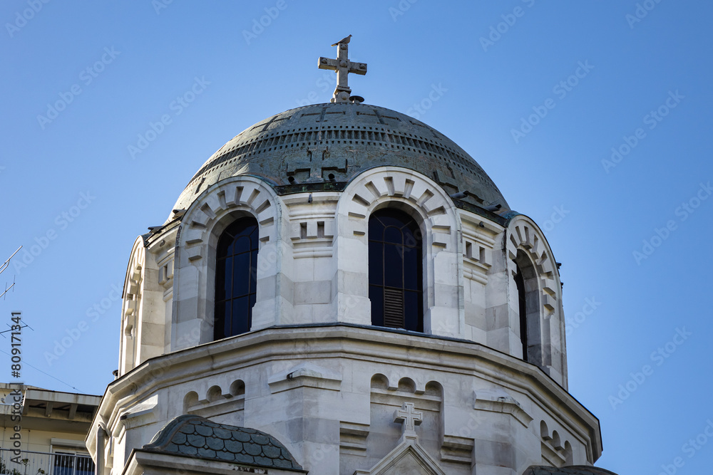 Fototapeta premium Chapel in the courtyard of the Orthodox Cathedral of St. Nicholas (Cathedrale Orthove Saint-Nicolas de Nice). French Riviera, Cote d'Azur, Nice, France.