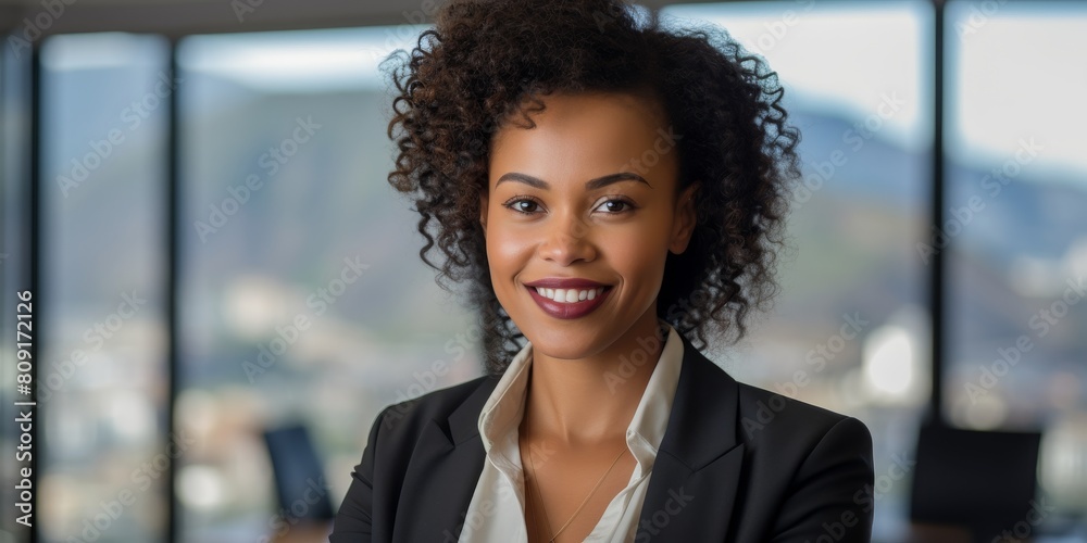 Smiling businesswoman in office Smiling businesswoman in office