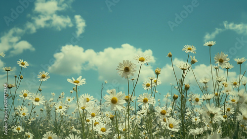 Photography of the Wild Flowers, with clouds. Landscapes photography