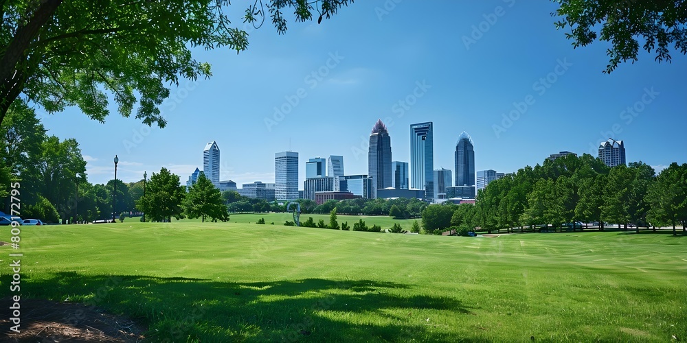 Charlotte North Carolina downtown skyline. Concept Charlotte, North Carolina, downtown, skyline, cityscapes