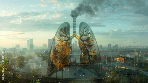 The lungs of the earth are choked by pollution. photo