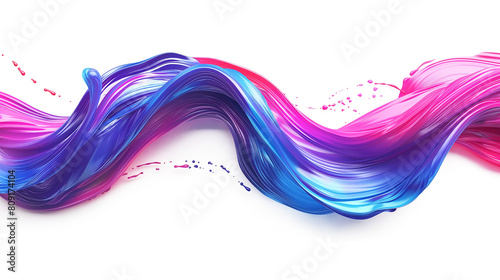 Wallpaper Mural 3D Abstract Spiral Brush Stroke, Trendy colorful paint splash, liquid ribbon, we've in motion isolated on a transparent background Torontodigital.ca