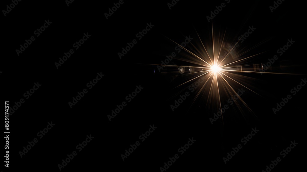 Obraz premium photographic Sunflare, isolated on solid black background to overlay in photoshop