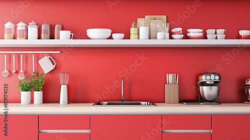 Cozinha vermelha - wallpaper hd photo