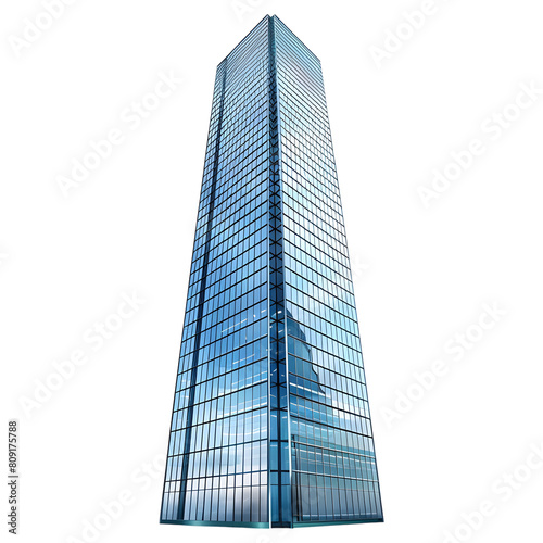 3D Rendering of a Big Skyscraper Building on Transparent Background - Ai Generated