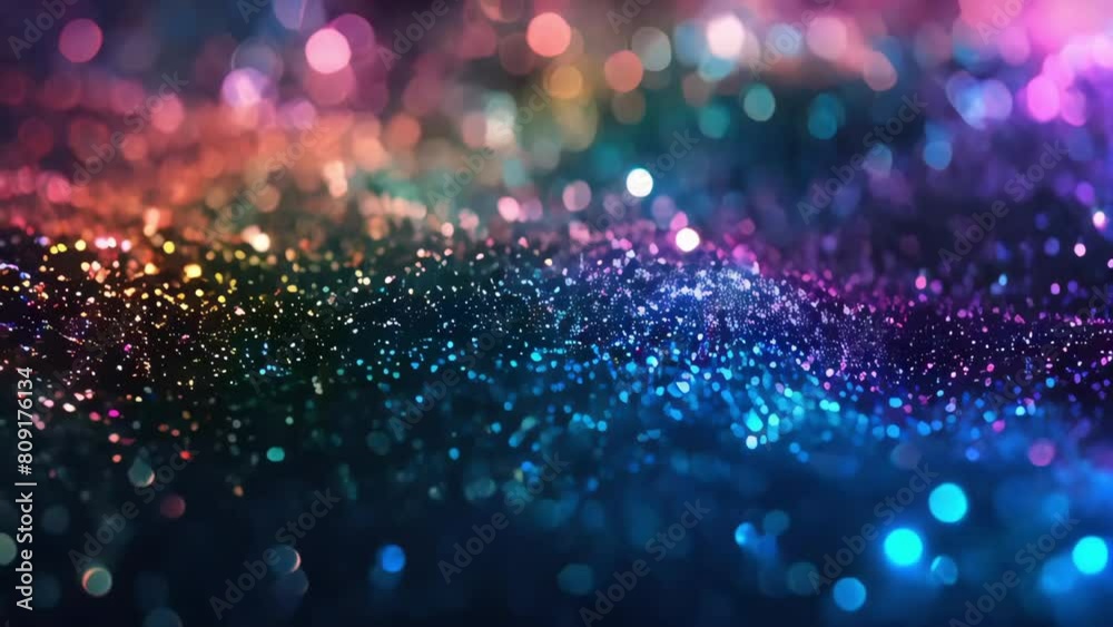 beautiful luxury dark abstract animated background and glitter with flowing slow motion, shiny macro