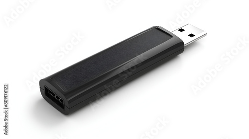 usb flash drive on white background ,Vector Isolated Illustration of a USB devic ,usb stick key black 3D