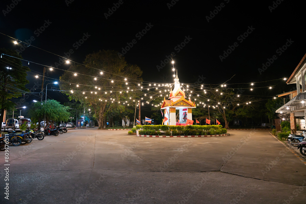 Christmas decorative lights in Thai Village.