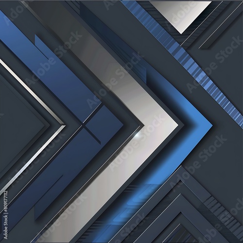 a futuristic vector illustration backdrop with shiny blue and gray abstract arrows, utilizing empty space and text for a contemporary and modern visual aesthetic