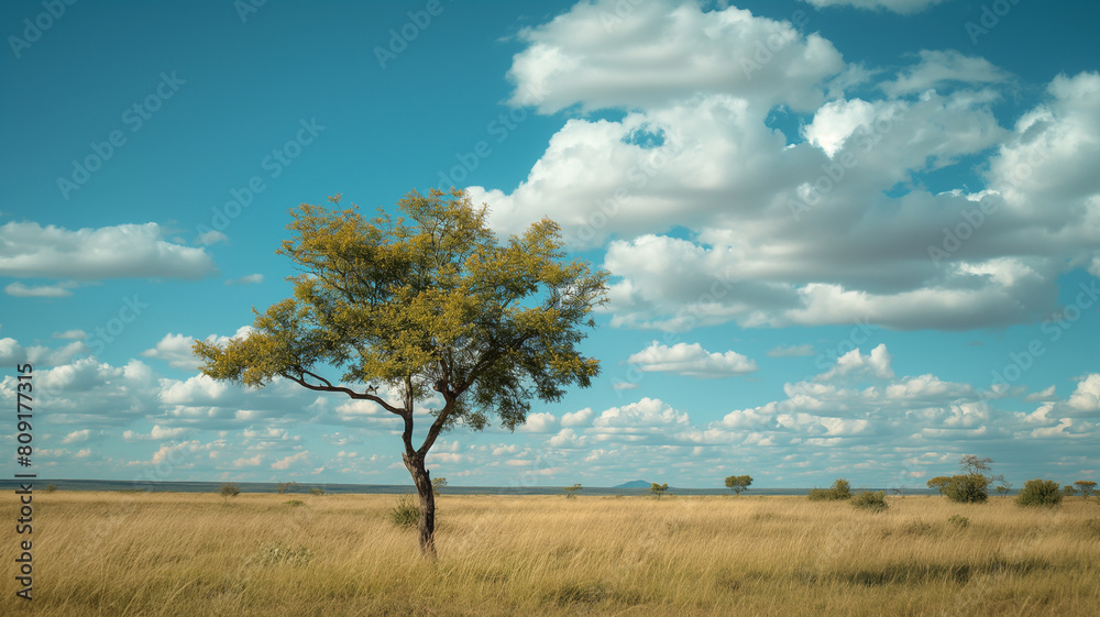 Photography of the single tree, with clouds. Landscapes photography.	