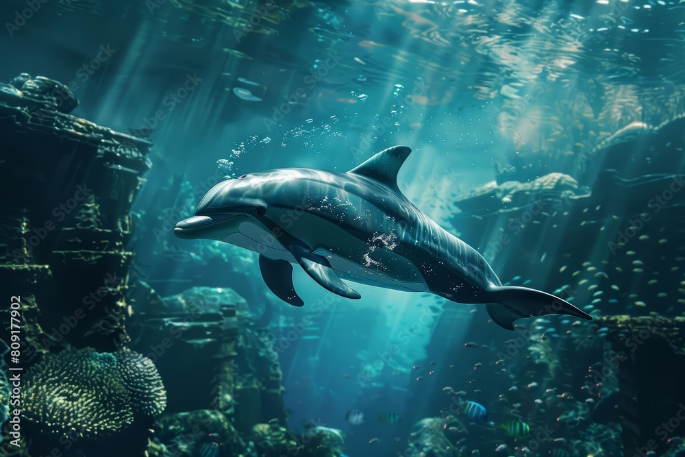 Obraz premium Futuristic cyber of an aquatic animal