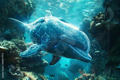 Futuristic cyber of an aquatic animal