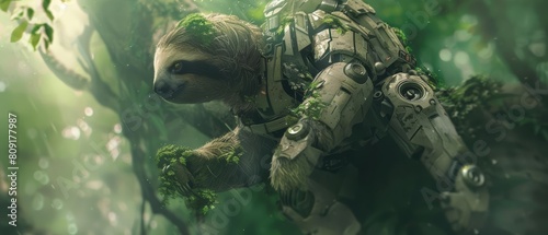 Futuristic cyber of an arboreal animal