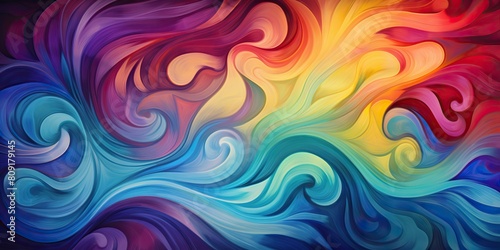 Colored swirl decorative background scene © AkimD