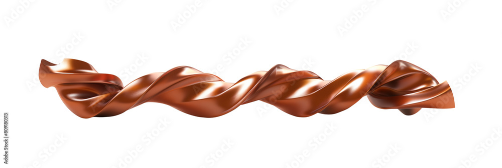 3D copper liquid strand, twisted form, isolated on transparent background 3D copper liquid strand, twisted form, isolated on transparent background