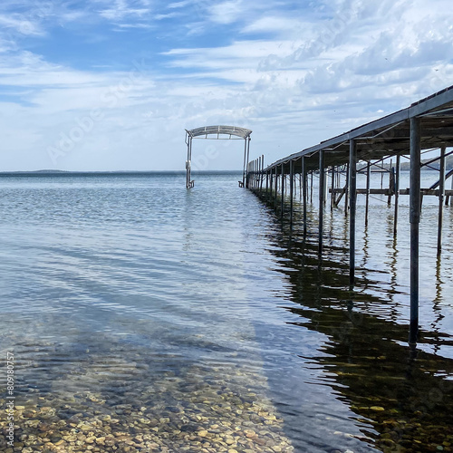 Lake Pier on Lake Mendota in Wisconsin photo