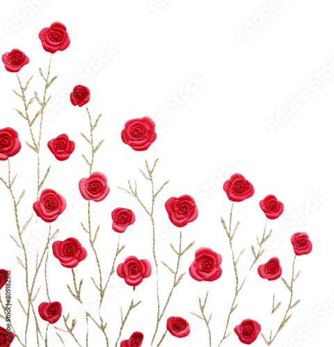 PNG Little red roses garden pattern embroidery flower. © Rawpixel.com