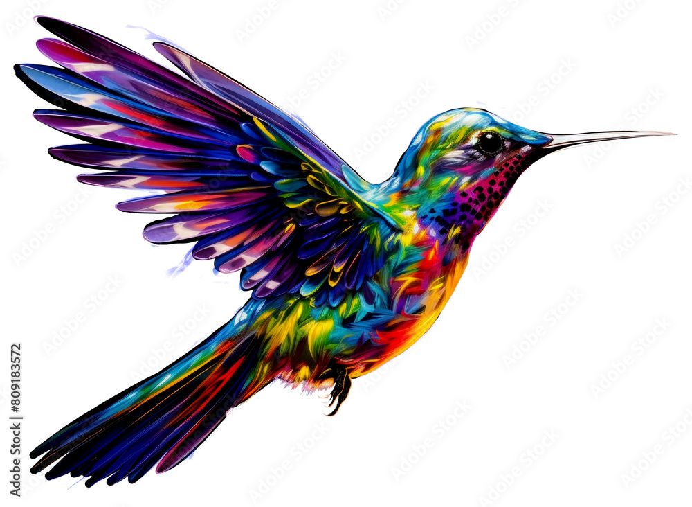 Obraz premium PNG A hummingbird animal black background creativity.