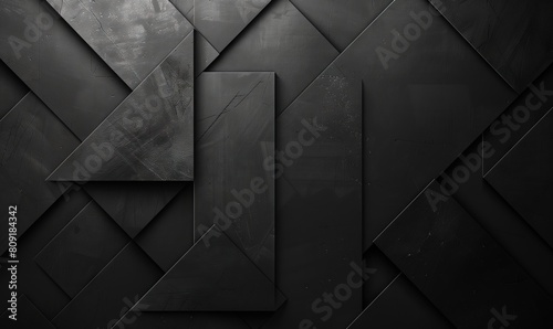 Black geometric background with dark gray diagonal lines, simple shapes photo