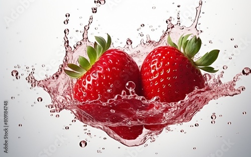 Strawberry Splash Transparent Background