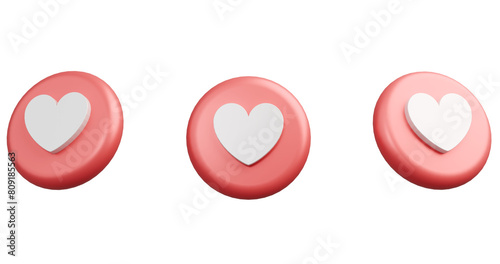 Dynamic 3D Love/Heart Emoji: Expressive Render in 3 Angles for Social Media, Marketing, and Design Projects