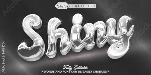 Silver Shiny Vector Editable Text Effect Template