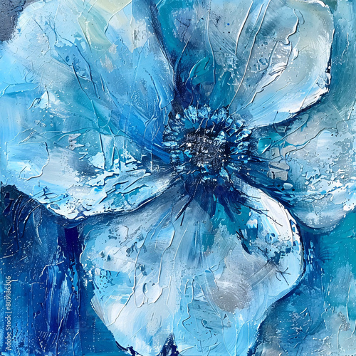 Poppy painting in hues of blue. © Got Pink?