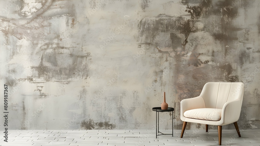 Design bedroom wall or reception room decorated with a wallpaper texture background. Abstract linen tone color beige, sepia and with cream.