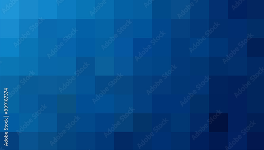Gradient blue background. Geometric texture of light-dark blue squares. The substrate for branding, calendar, postcard, screensaver, poster, cover. A place for your design or text. Vector illustration