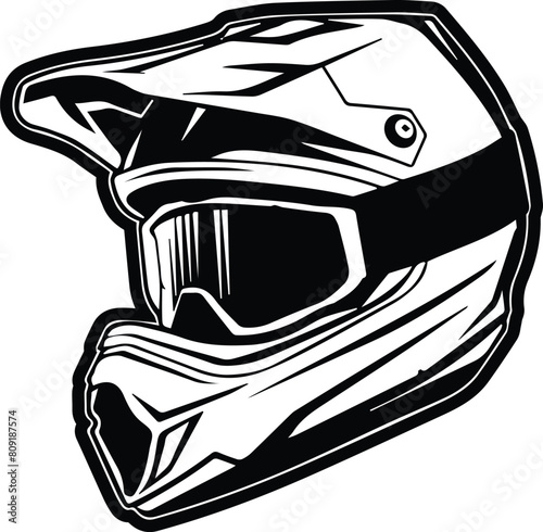 Motocross Helmet Dirt bike ATV UTV Racing Snowmobile Motorcycle Silhouette Helmet Design Outline Logo Design Clip Art Symbol Adobe Illustrator