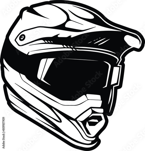 Motocross Helmet Dirt bike ATV UTV Racing Snowmobile Motorcycle Silhouette Helmet Design Outline Logo Design Clip Art Symbol Adobe Illustrator