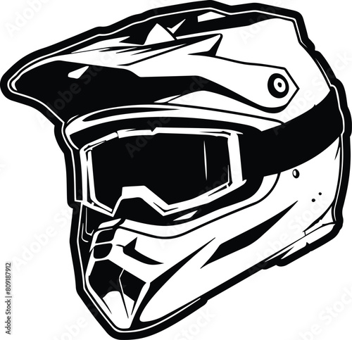 Motocross Helmet Dirt bike ATV UTV Racing Snowmobile Motorcycle Silhouette Helmet Design Outline Logo Design Clip Art Symbol Adobe Illustrator