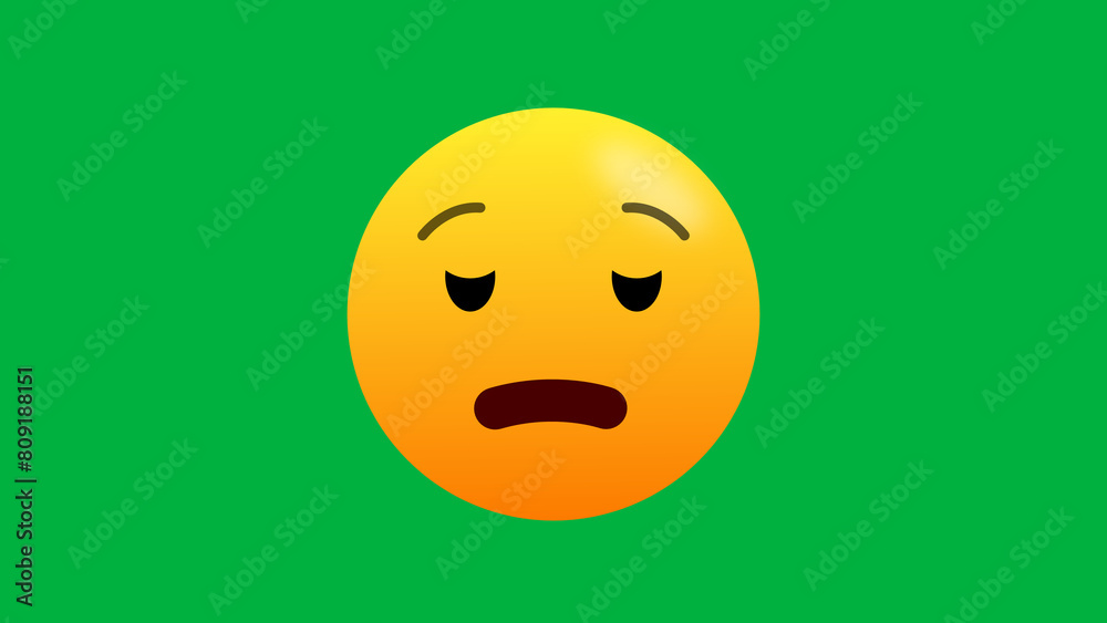 lazy feeling emoji icon on green screen lazy feeling emoji icon on green screen